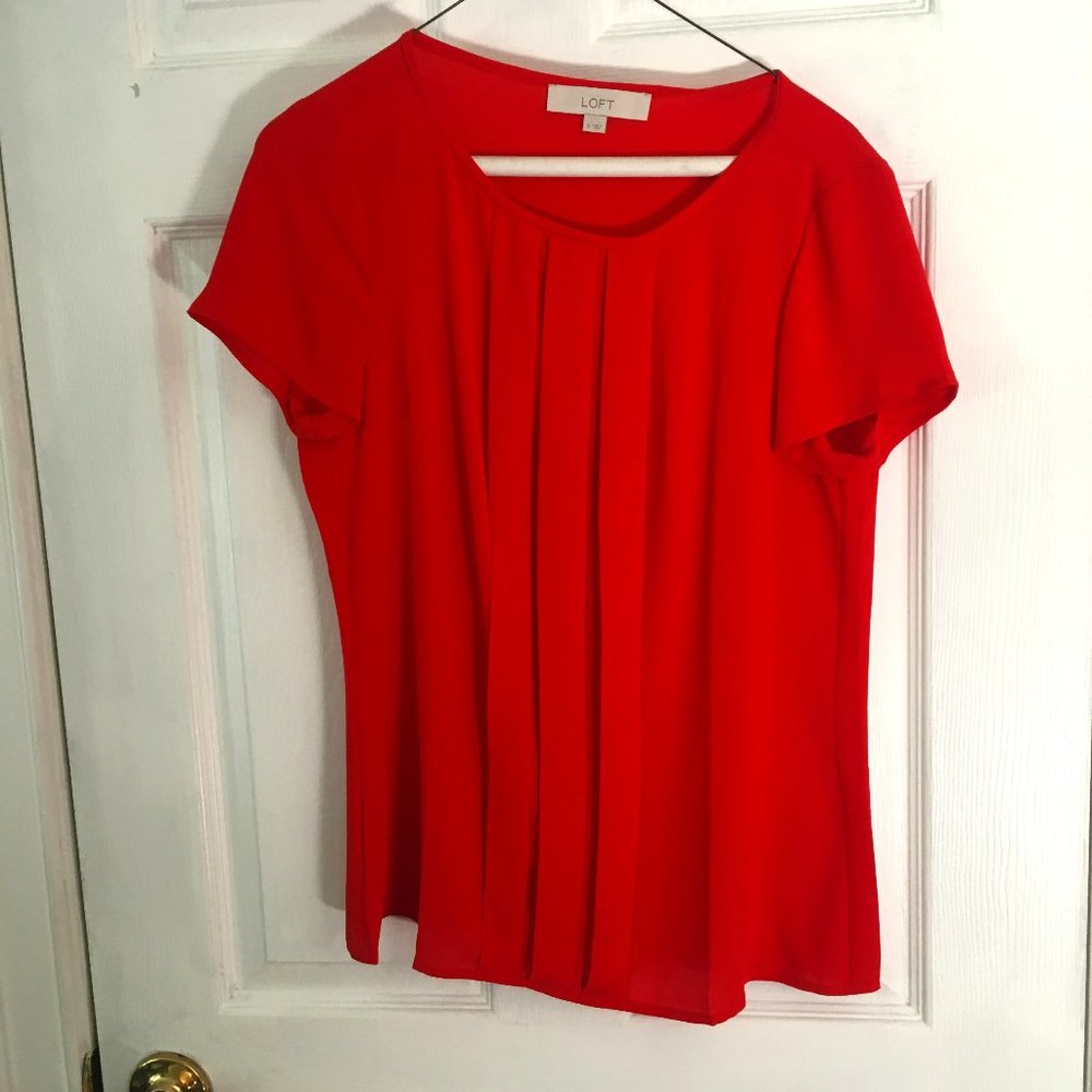 The Loft - Short sleeve red  summer blouse